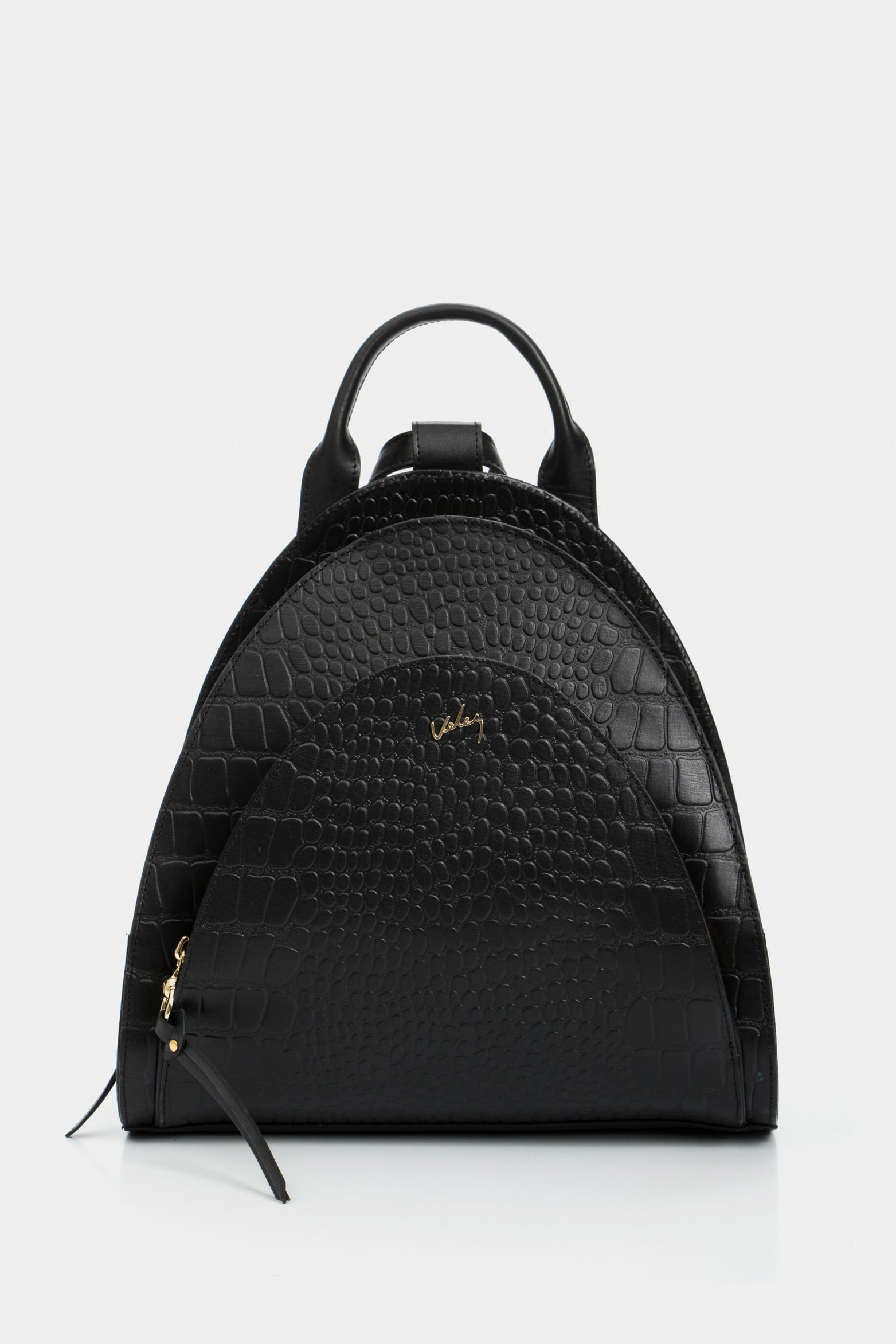 Stefano Backpack in Embossed Black Leather