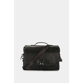 Men’s Ferrat Messenger Handbags in Black Leather with Dual Lock System