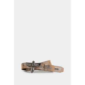 Folia Leather Single-Sided Belt for Women with Bee Silhouette