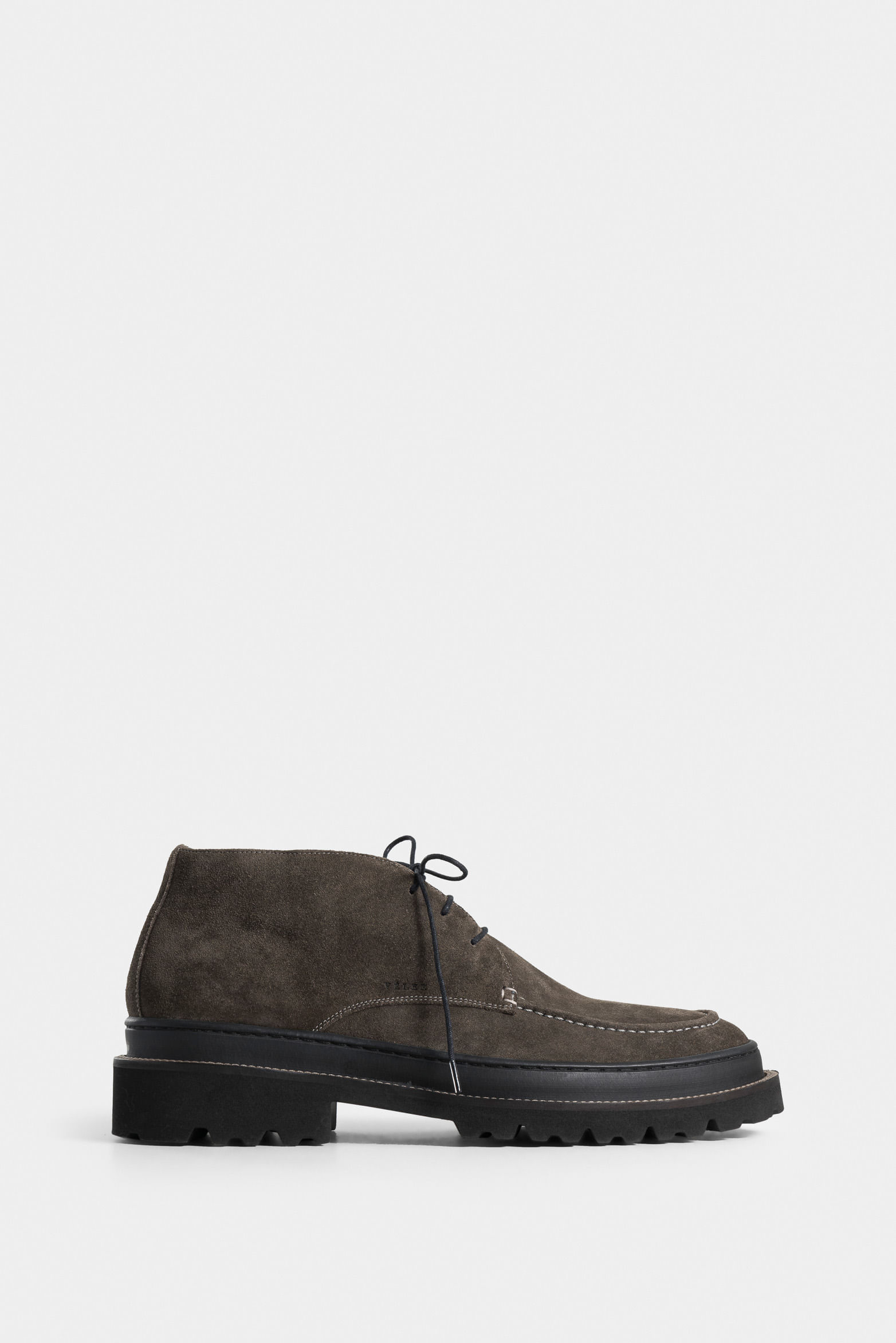 Suede Leather Lace-Up Shoes for Men with Contrast Stitching