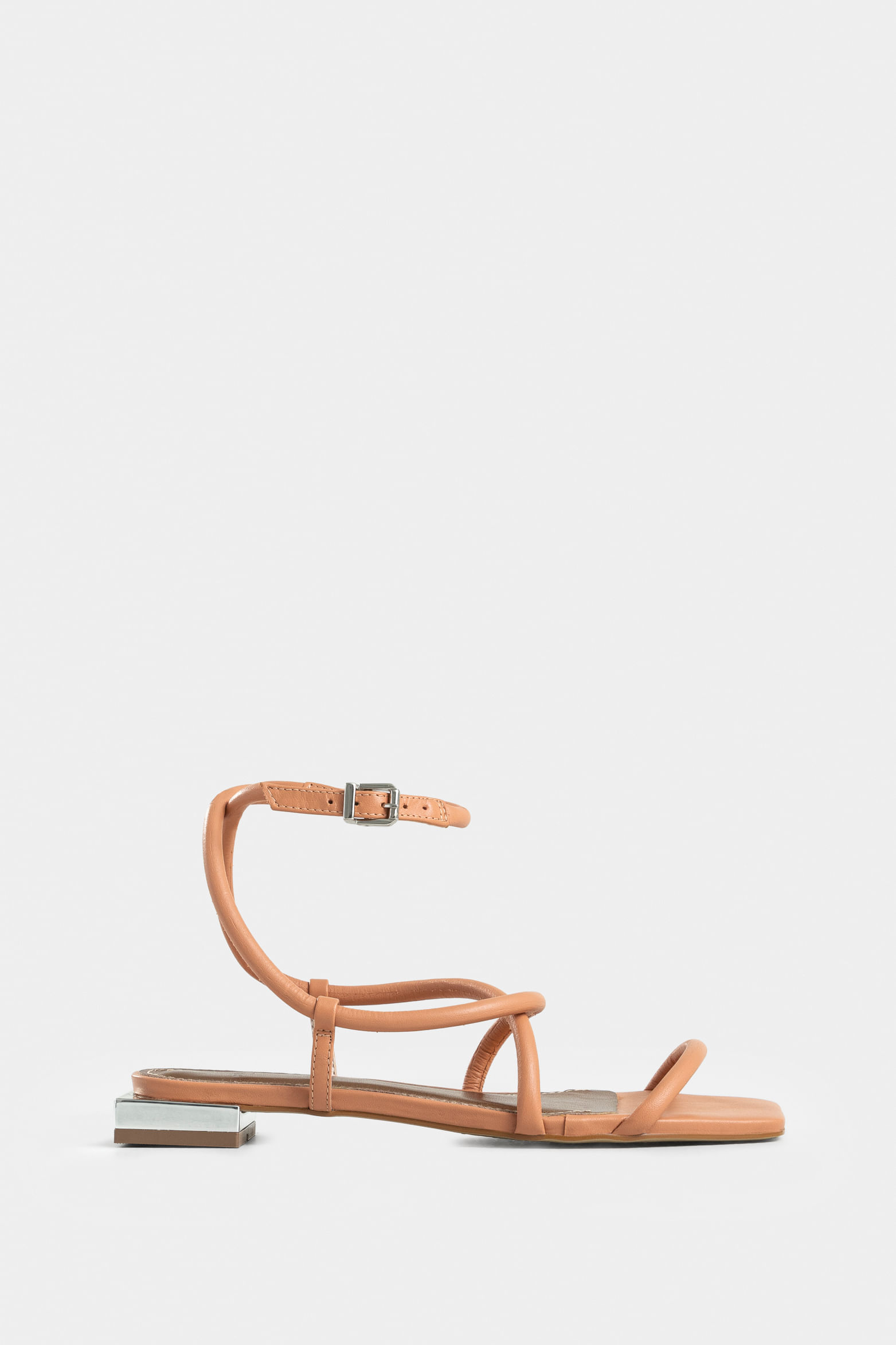 Dawn Flat Leather Sandals for Women with Ankle Tie