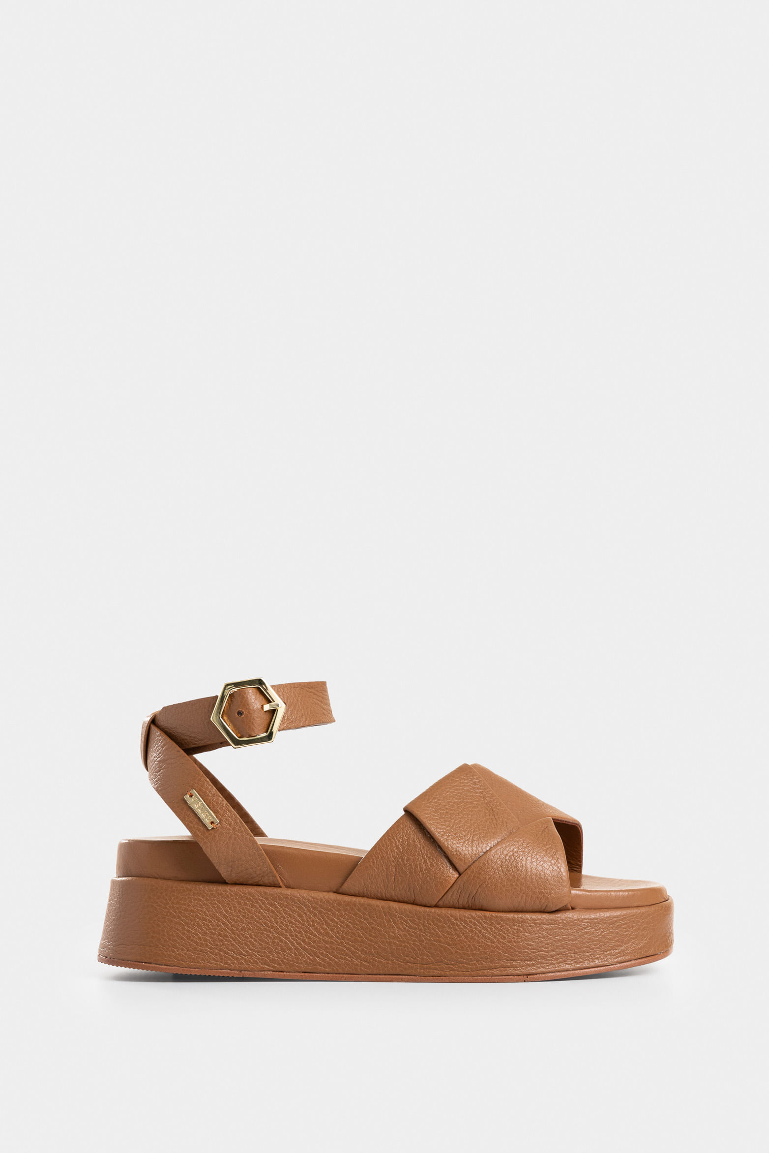 Tulipan Leather Platform Sandals with Ankle Tie for Women