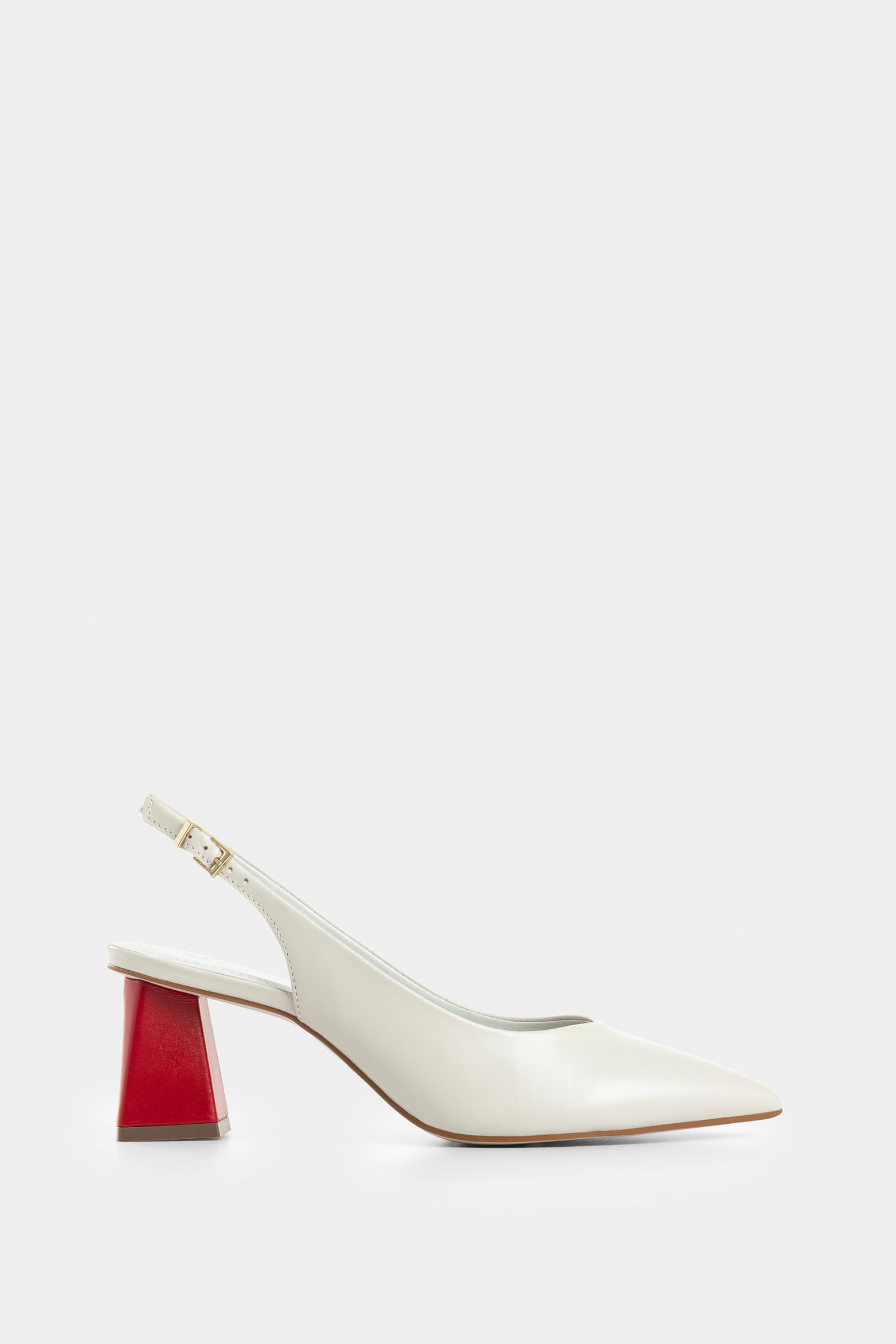 San Joaquin Closed Toe Leather Heels with Contrast Detail for Women
