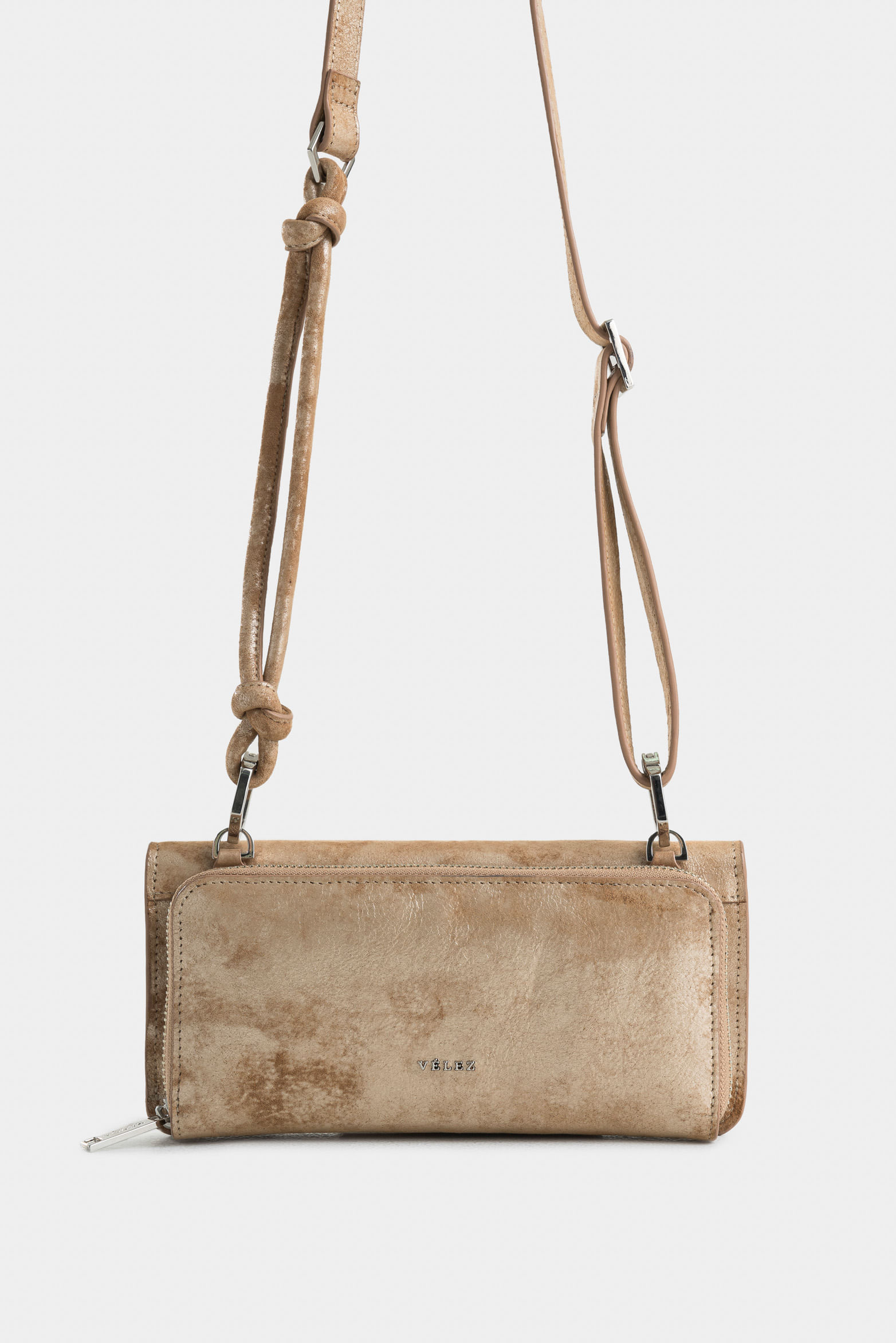 Bianca Folia Leather Checkbook Holder with Knotted Strap for Women