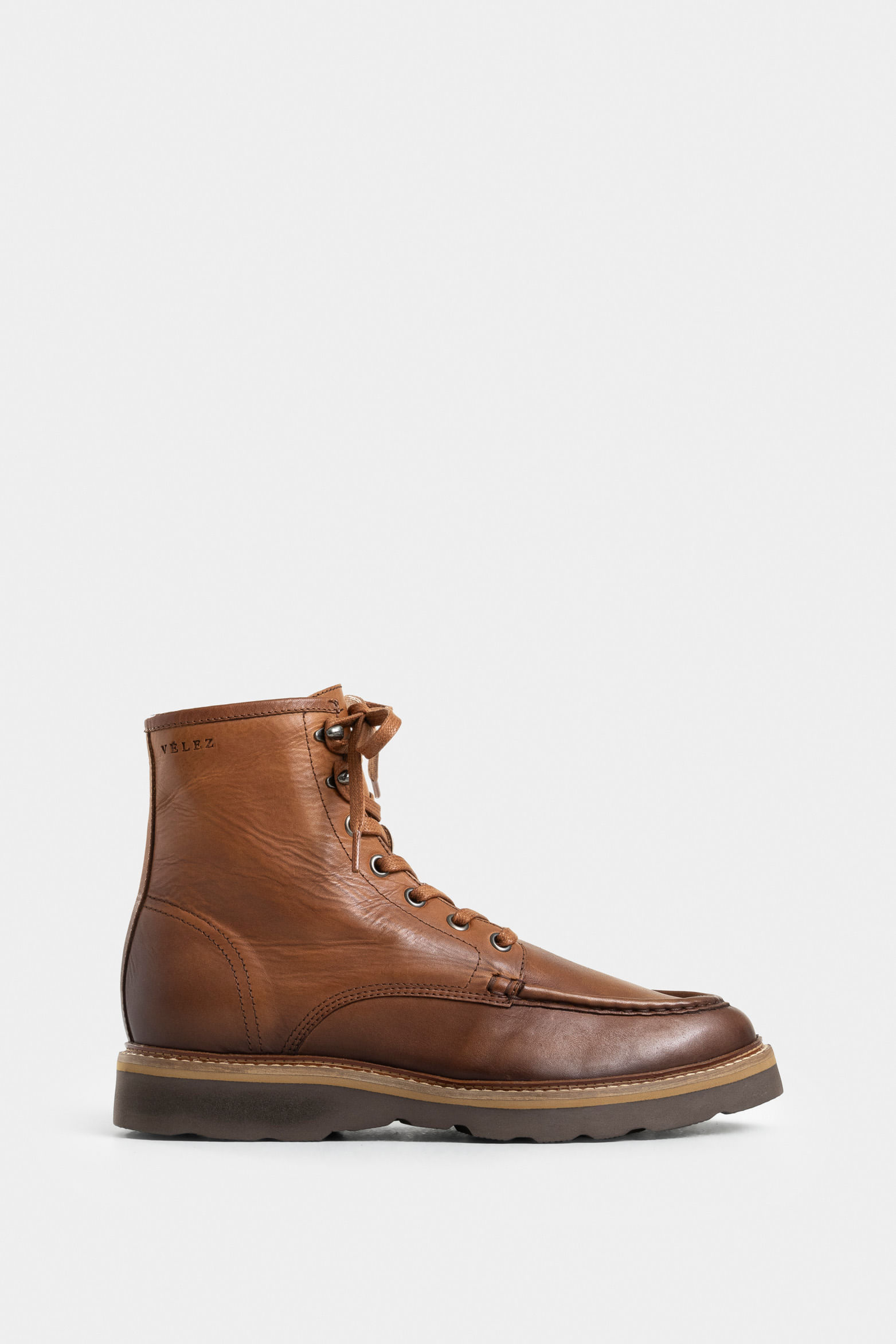 Men's Luster Leather Boots with Aged Effect