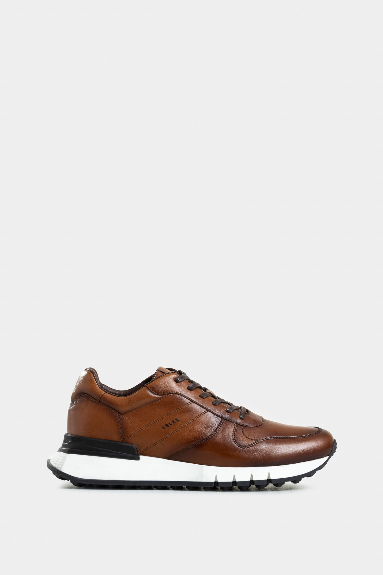 Iris Leather Tennis Shoes for Men with Side Stitching