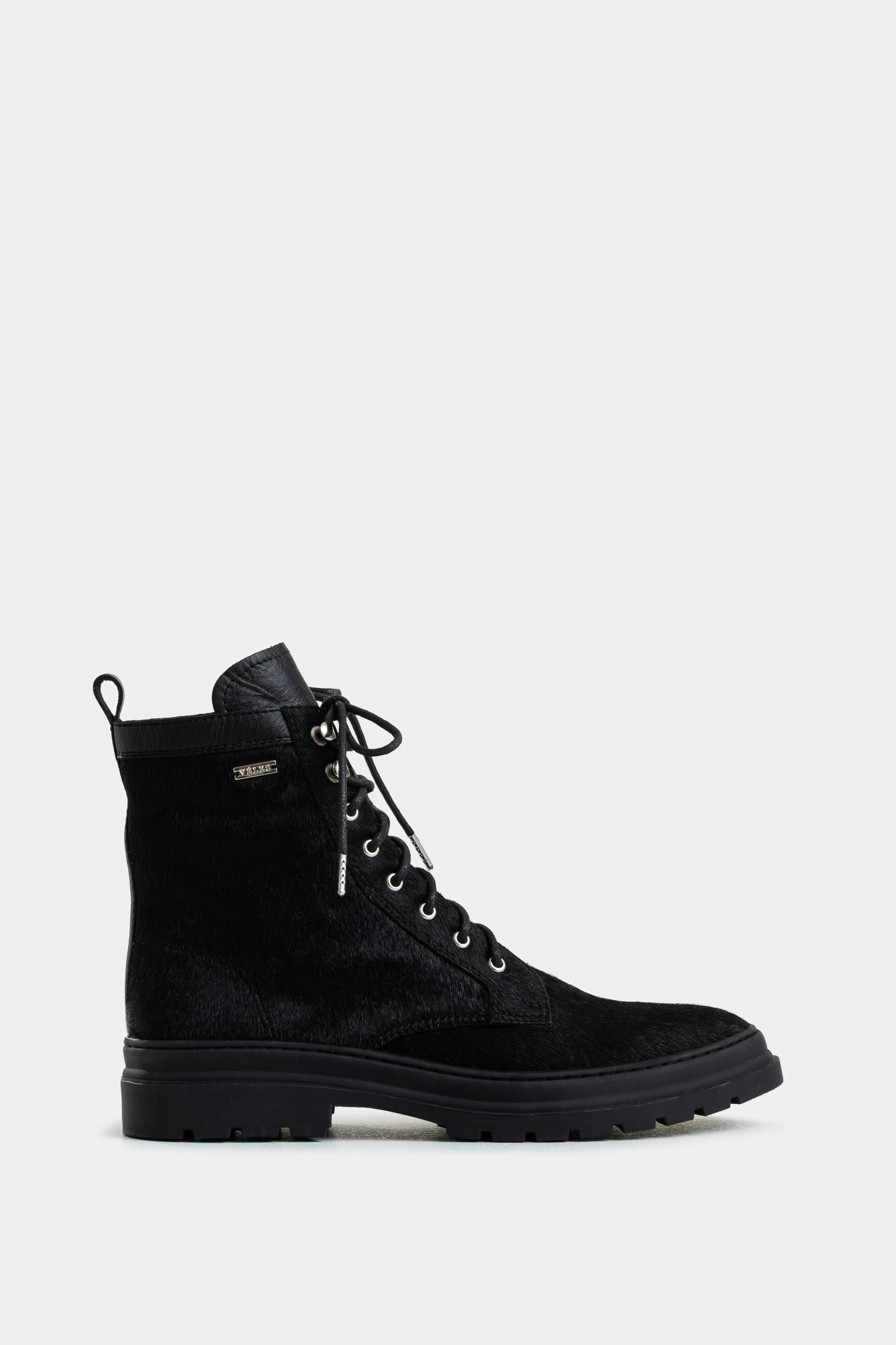 Paraíso Military Silhouette Fur Leather Booties for Women