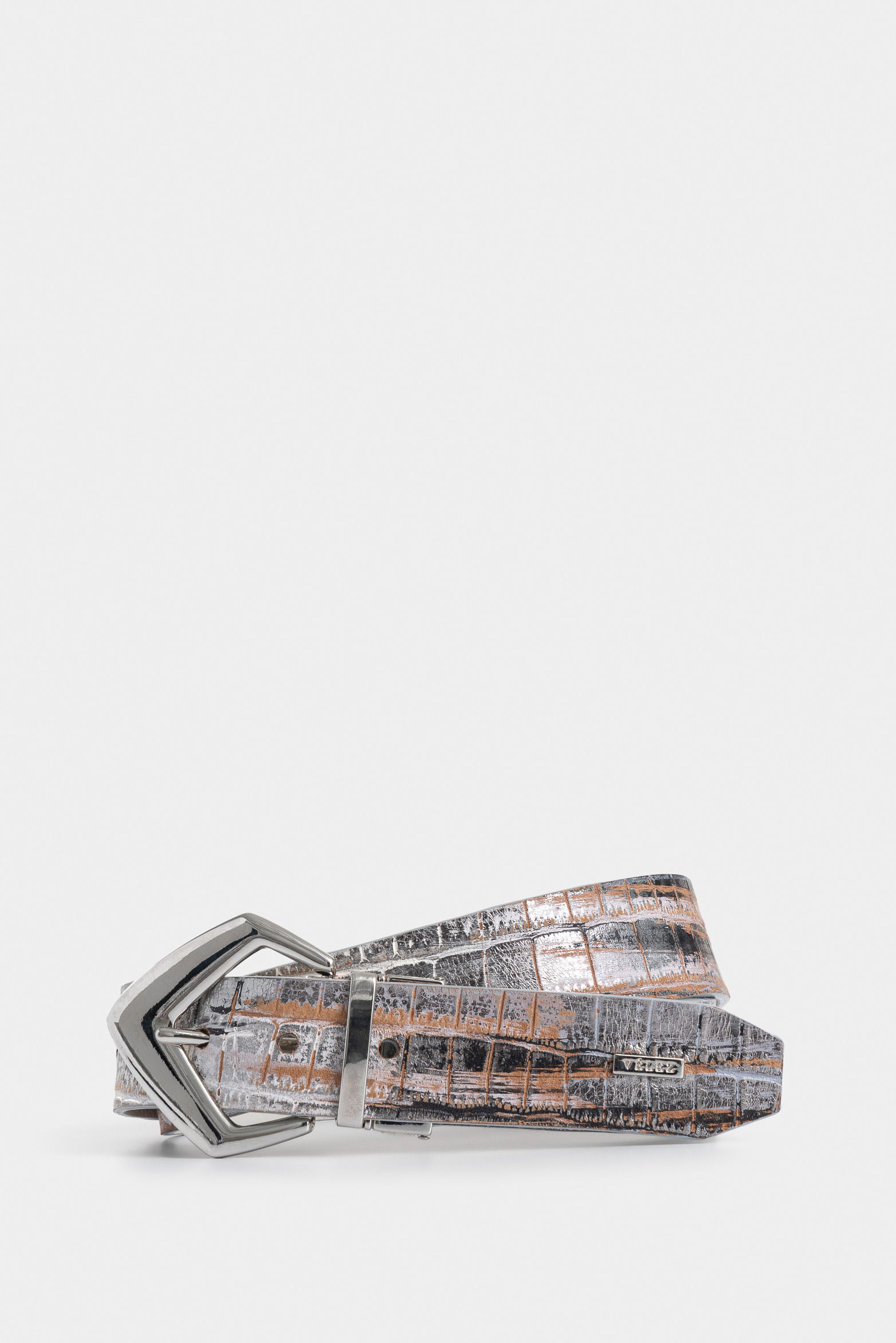 Aura Double-Sided Leather Belt for Women with Hexagonal Tip