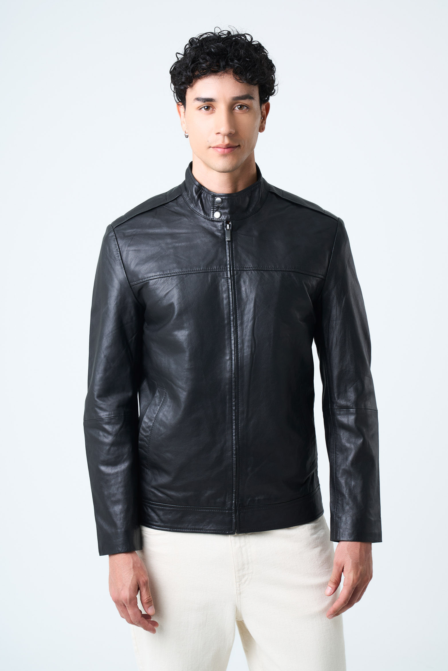 Bosa leather jacket for men semi-loose fit